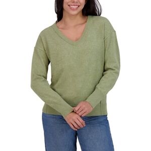 Lucky Brand Green V-Neck Soft‎ Casual Classic Closet Staple Sweater Size Large